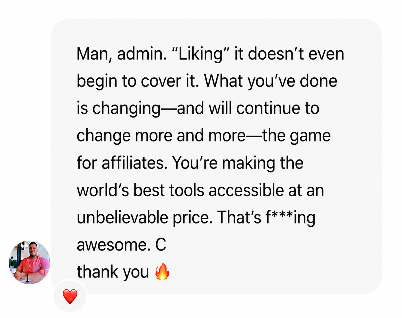 Member testimonial